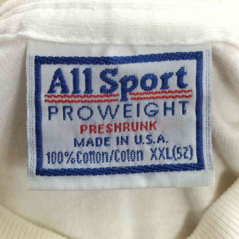 オールスポーツ ALL sport 90s USA製 袖&裾シングル イラスト クルーネックTシャツ メンズ import:XXL